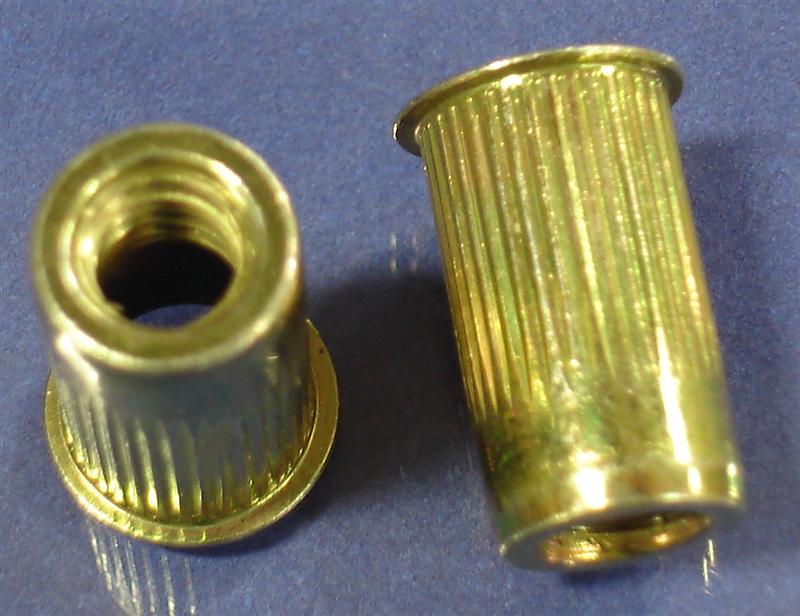 M6 x 1.00 Ribbed Blind Rivet Nut, Small Flange