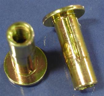 1/4-20 Blind Rivet Nut, Straight Shank & Slotted Body